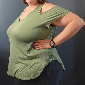Lane Bryant Cold Shoulder Swing Tee